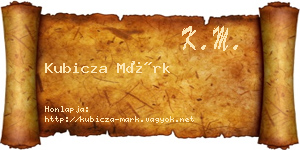 Kubicza Márk névjegykártya