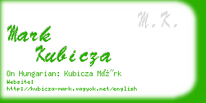 mark kubicza business card